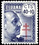Spain 1940 Franco 40 +10 CTS Blue Edifil 938